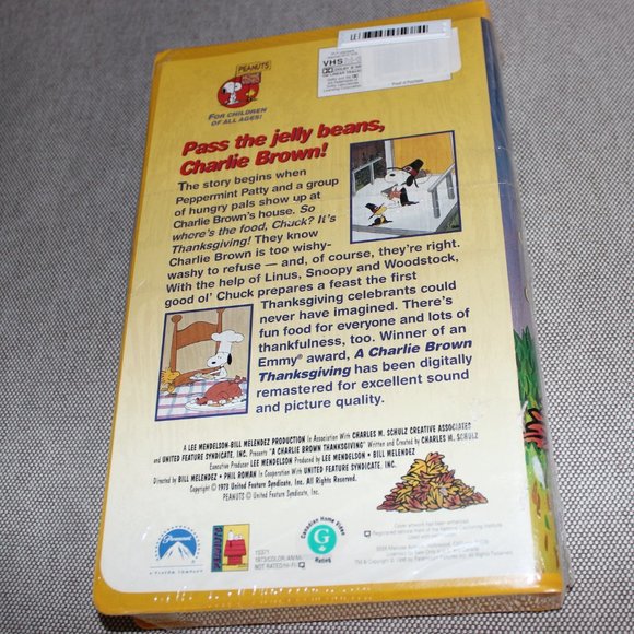 3/$28❤️1973 A Charlie Brown Thanksgiving VHS 1996 Peanuts Classic clamshell tape - Picture 4 of 8